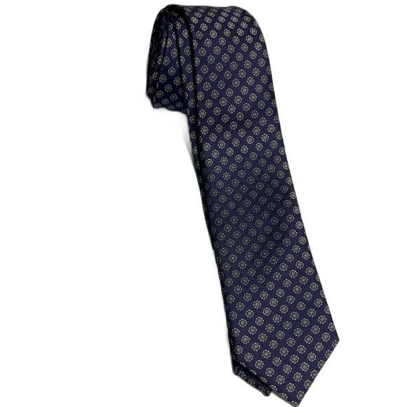 The Tie Bar 100% Silk Tie Blue White - Picture 1 of 6
